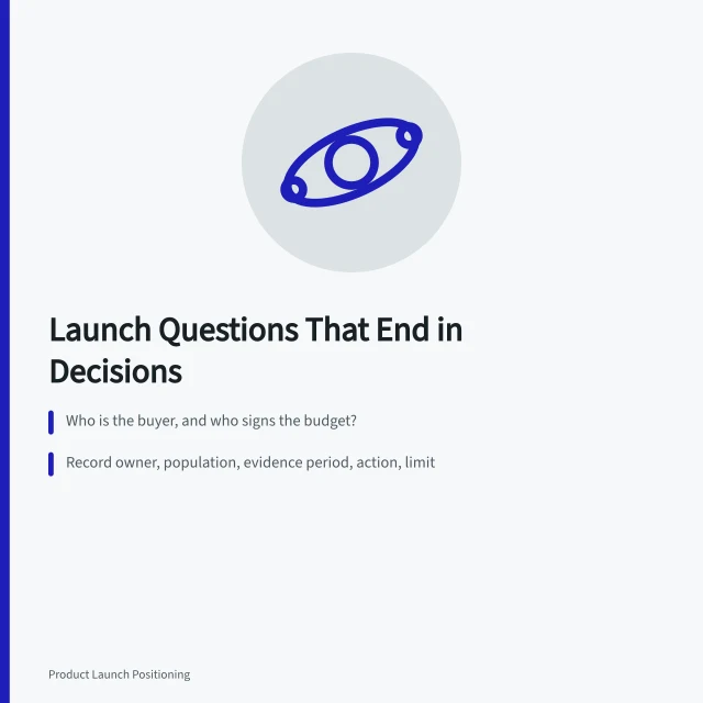 Card summarizing go-to-market questions, decision records, and pricing evidence. Which go-to-market strategy questions business teams ask most, in plain terms