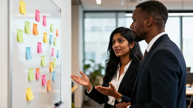 team, office, board, grades, adhesives, meeting, strategy, business, professional, woman, men, communication, planning, success, job, environment, corporate, rose, yellow, blue, green, rose flower, discussion, generated by ai. How to improve sales enablement: scope a launch test
