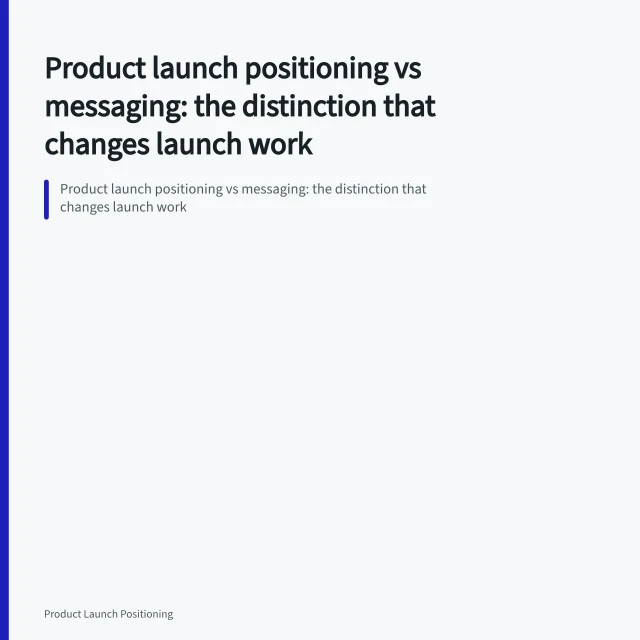 Product launch positioning vs messaging: the distinction that changes launch work. Product launch positioning vs messaging: the distinction that changes launch work
